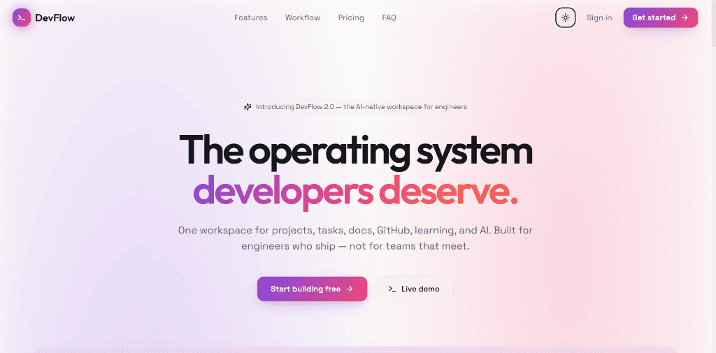 DevFlow Workspace - by Mujtaba Zadaii