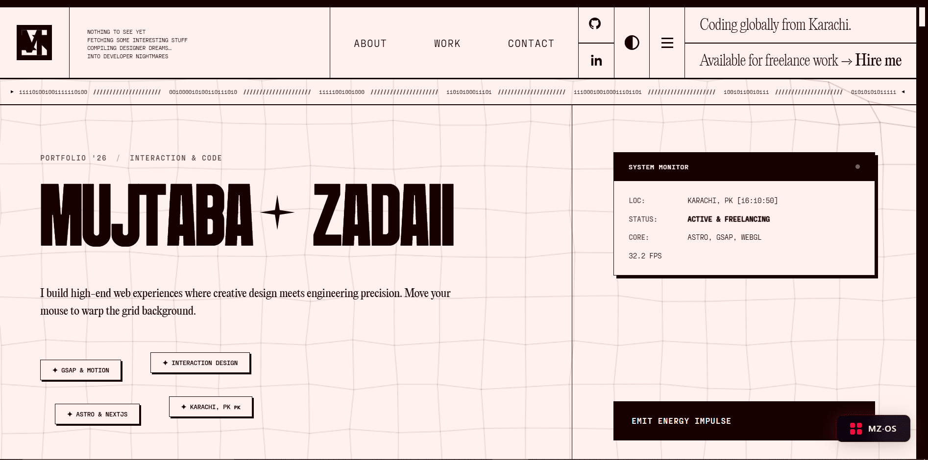 Mujtaba Zadaii Portfolio OS